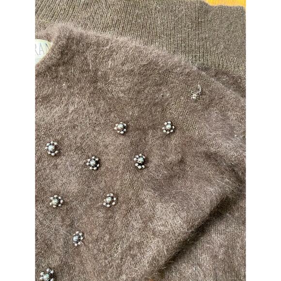 Kamiran Vintage Angora and Lambs Wool Beaded Sweater Size L - Picture 7 of 7